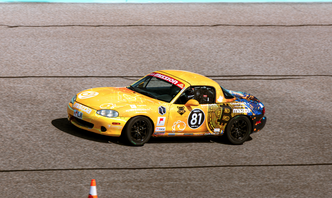 Bitcoin Racing USA Collegiate Racing Series racing team banner